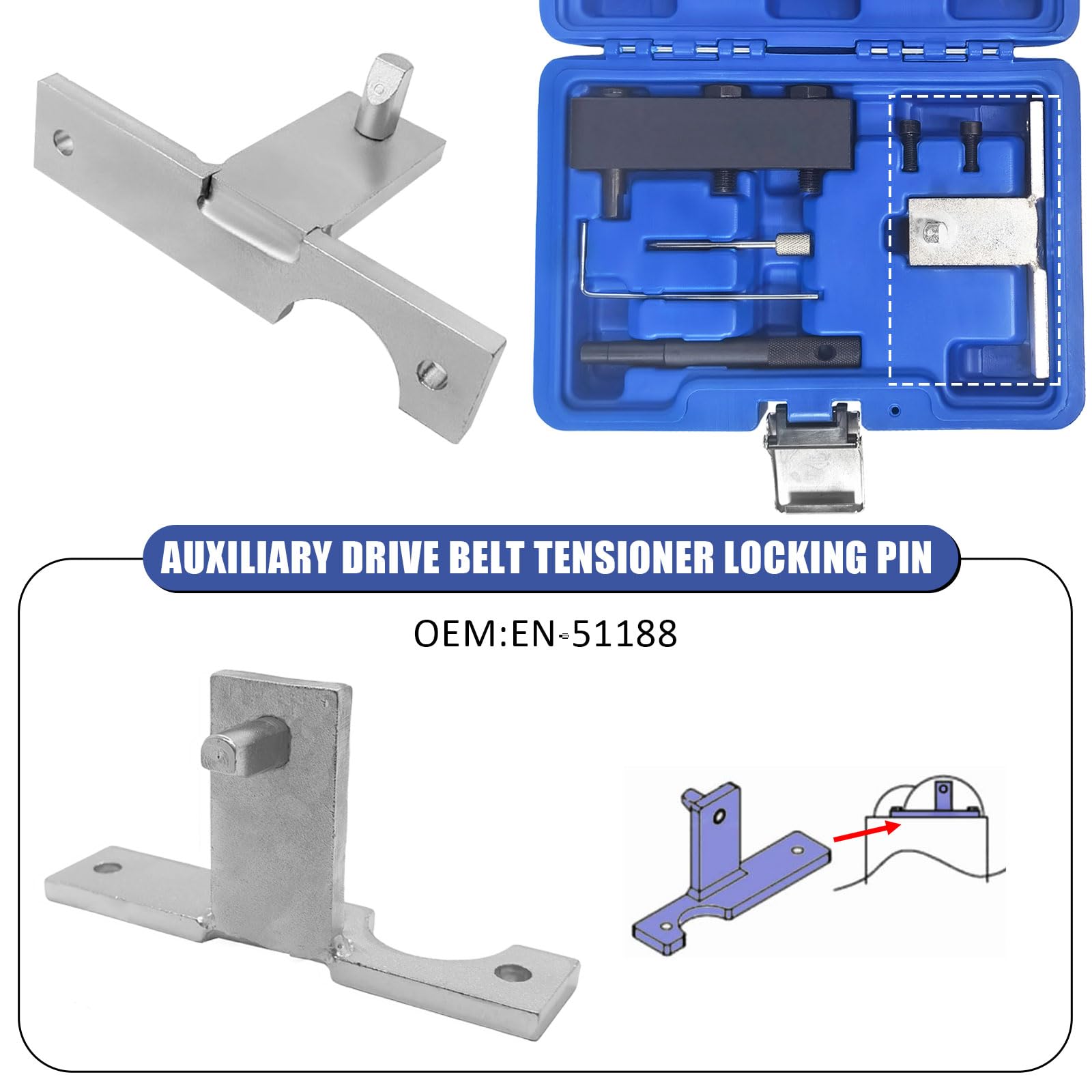 Kit di strumenti per la distribuzione del motore, set di strumenti per cinghia di distribuzione, compatibile con motori diesel Vauxhall/Opel 1.6 Cdti LVL/B16DTH, LVL/B16DTJ, LVL/B16DTN,