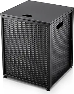 Propane Tank Cover Table, Hideaway Table for Gas Fire Pits - 20 Lbs Propane Tank Storage Side Table for Gas Fire Pit, Gas Grill, Griddle, and Propane Stoves