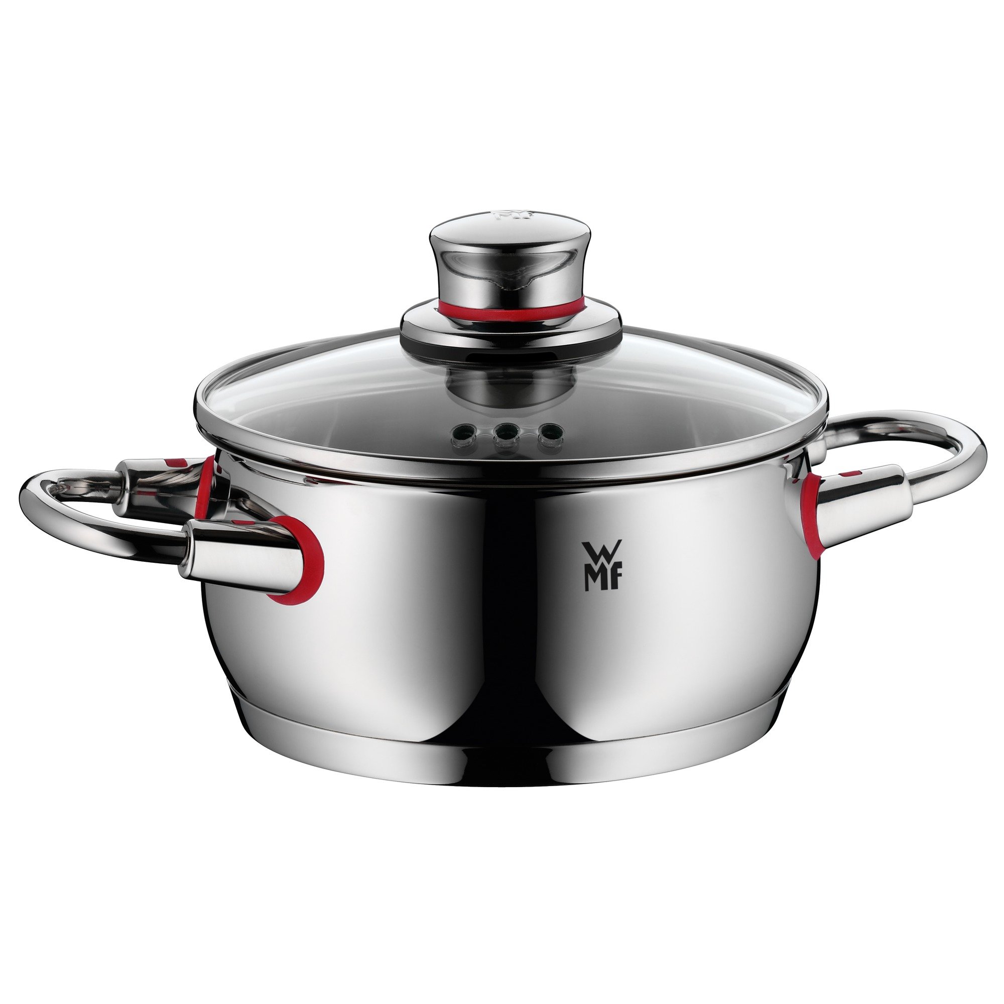 WMF 1788556040 Premium One Pannenset 5-delig (hoge kookpan 16/20/24cm, lage kookpan 20cm, steelpan 16cm) & WMF Premium One Kookpan, klein, 16,5 cm, metalen deksel met stoomopening