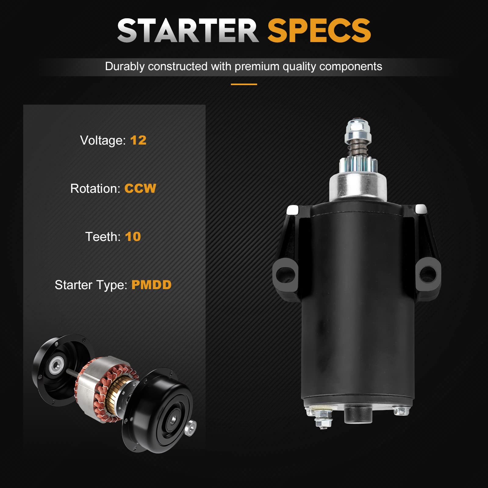 Arrancador SCITOO Para Motor Fuera De Borda Mercury Marine 9.9 A 25 HP, Reemplazo Directo