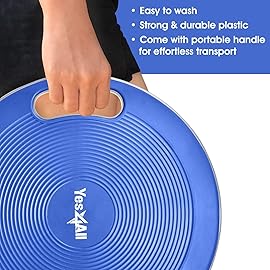 Yes4All Plastic Wobble Balance Board-Round Balance Trainer Board, Wobble Board for Standing Desk, Core Training, Home Gym Workout, Plastic