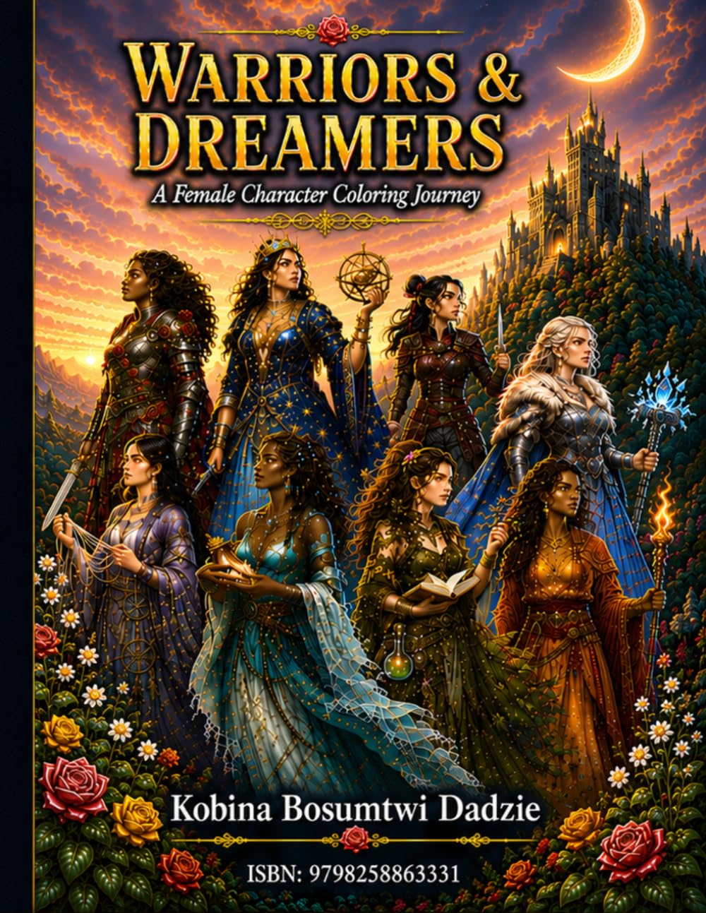 Warriors & Dreamers: A Female Character Coloring Journey