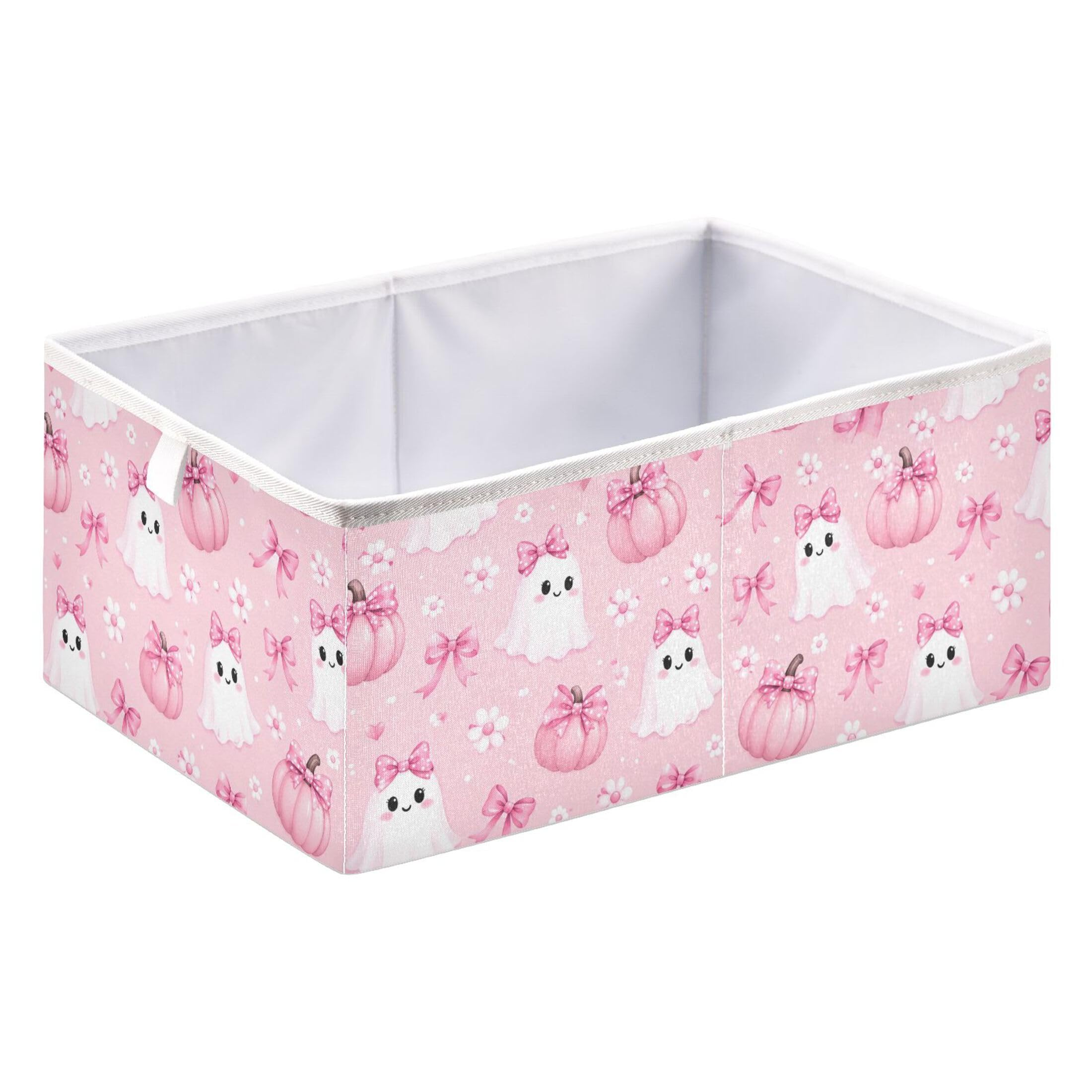Kutsu Ghosts Pumpkins Storage Box, Foldable Storage Bins with Handle