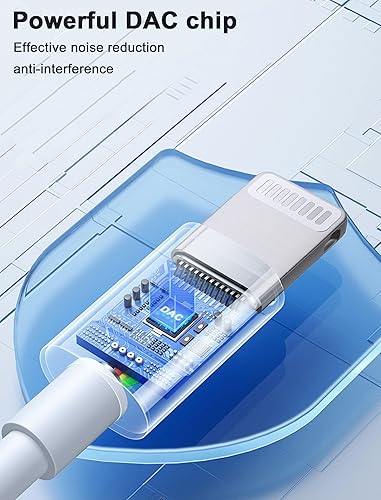 Miniatura 8 de Cable auxiliar Apple MFi certificado iPhone Lightning a conector de auriculares de 0.138 in, cable auxiliar de audio estéreo macho para altavoz de