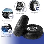 (2-Pack) 4.10/3.50-4 Tires and Wheels Flat Free,10" Heavy Duty Solid Replacement Tire with 5/8" Bearings, for Wheelbarrow, Hand Truck,Wagon,Gorilla Garden Cart,Trolley, Lawn Mower
