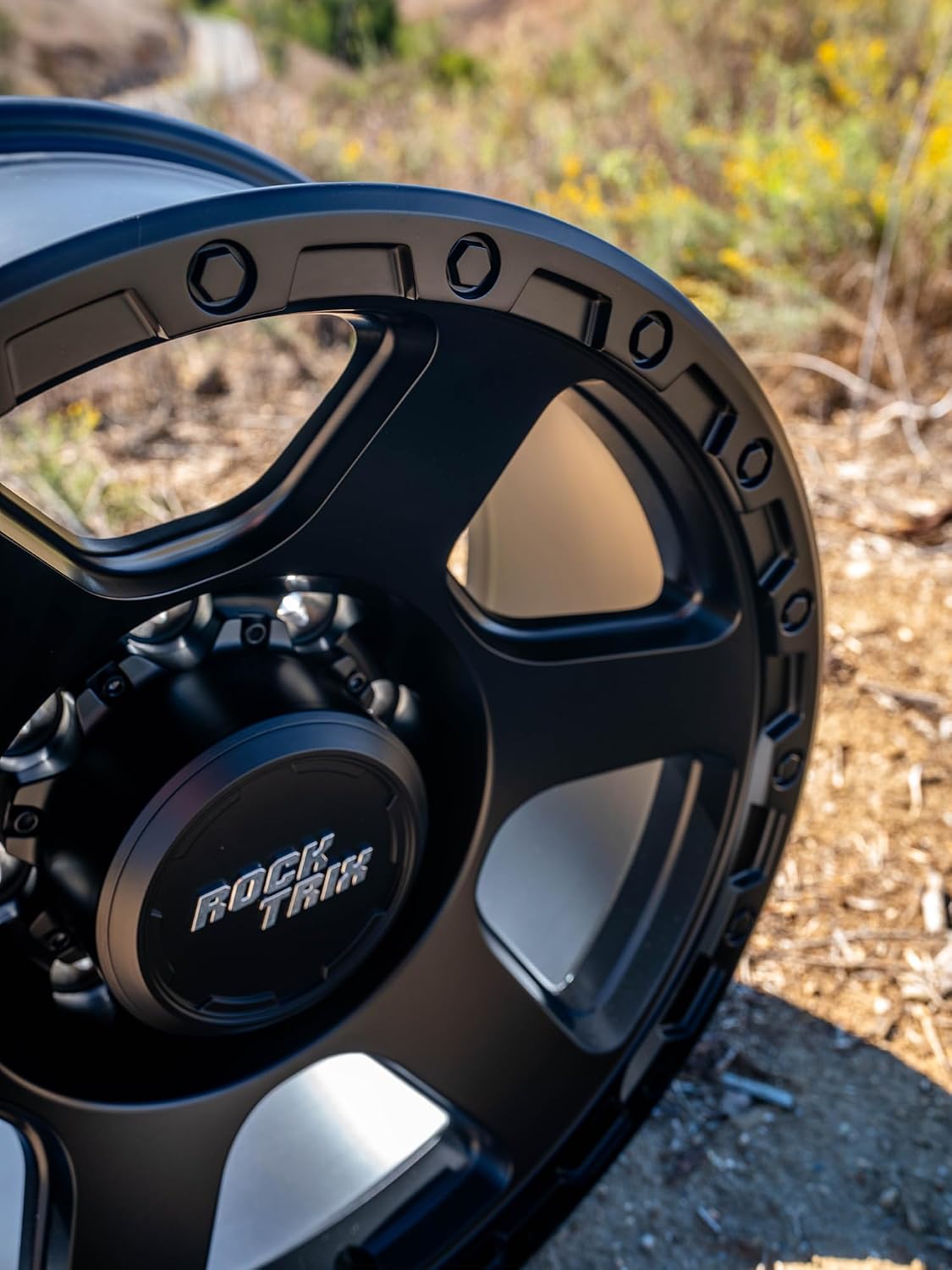 RockTrix RT112 18x9 inch Off-Road Wheels Compatible with 1994-2013 Ram 2500 3500 and For Silverado 2500 HD 3500 HD (1999-2010), 8x165.1 8x6.5 Bolt Pattern -12mm Offset, Black Rims