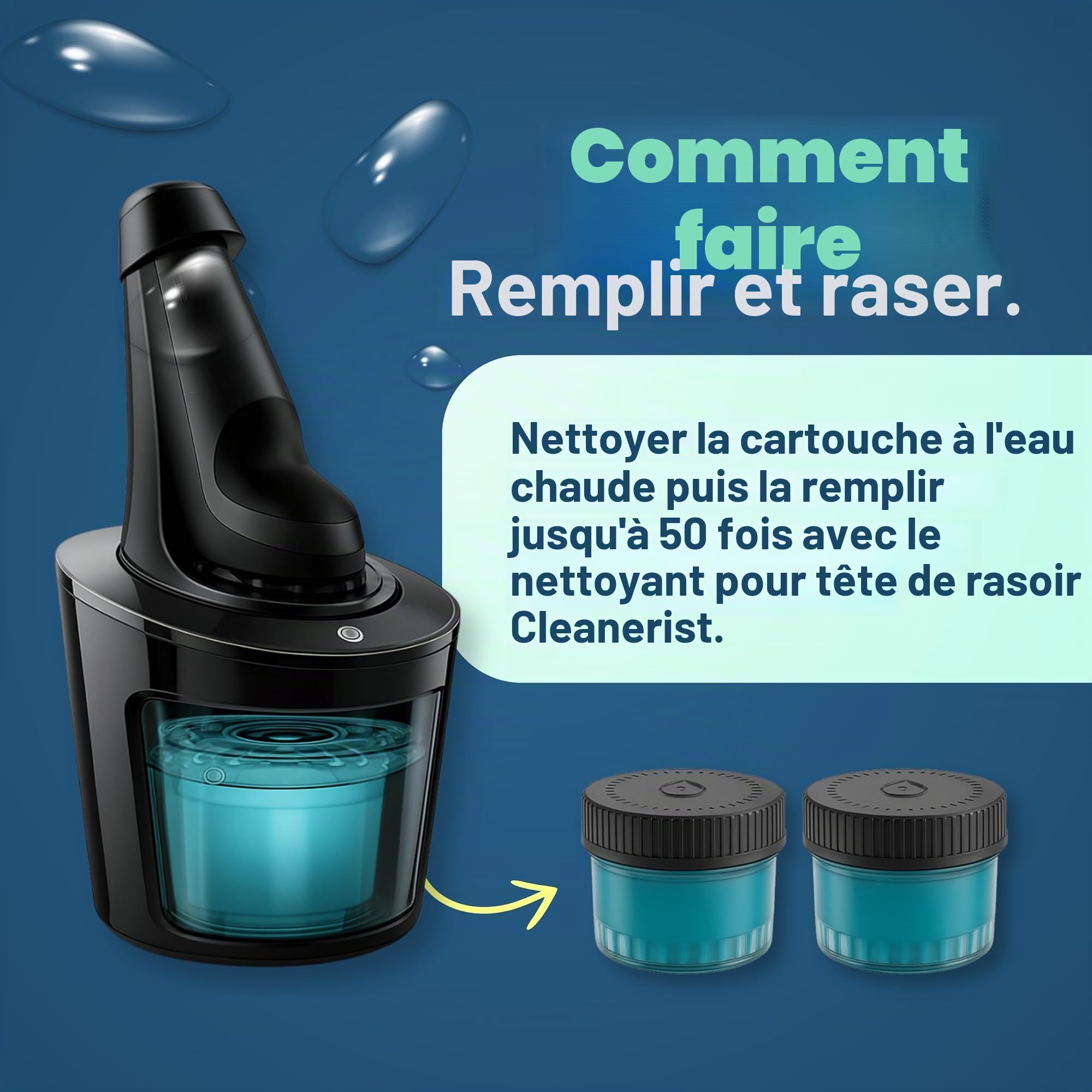 Liquide de nettoyage Cleanerist Jet & Smart Fluid - Pièce de rechange compatible avec les rasoirs Philips avec robinet d'écoulement - 5 l