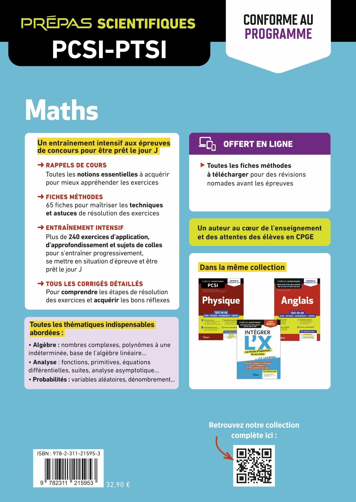 Maths PCSI-PTSI. Entraînement intensif - Conforme au nouveau programme: Rappels de cours - Méthodes - Exercices et problèmes corrigés