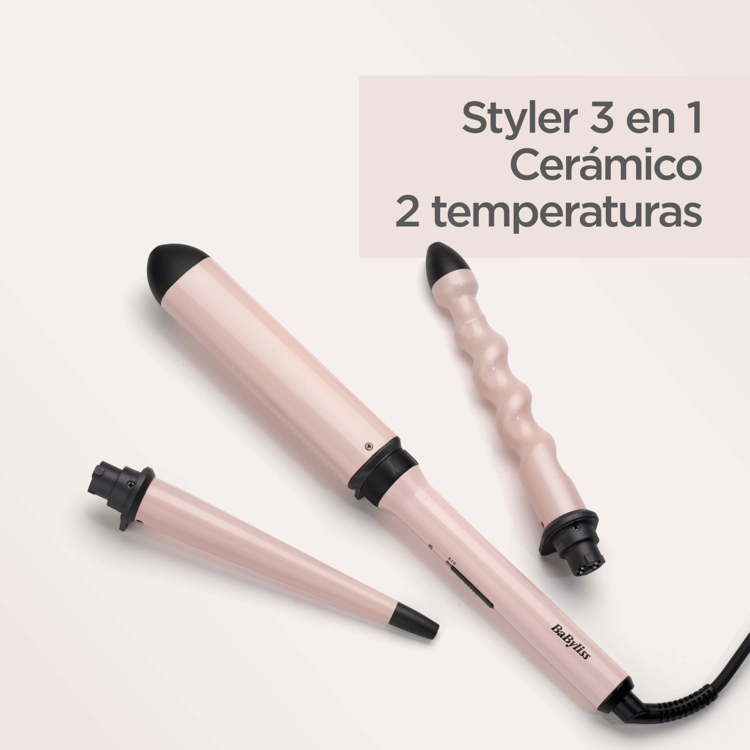 BaByliss MS750E Multistyler Curl & Wave Trio, 3 accesorios, 180°C-210°C