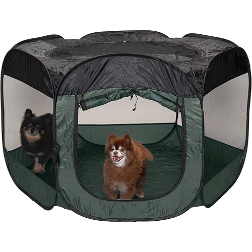 Furhaven Pop Up Playpen Pet Tent Playground - Hunter Green, Extra Large