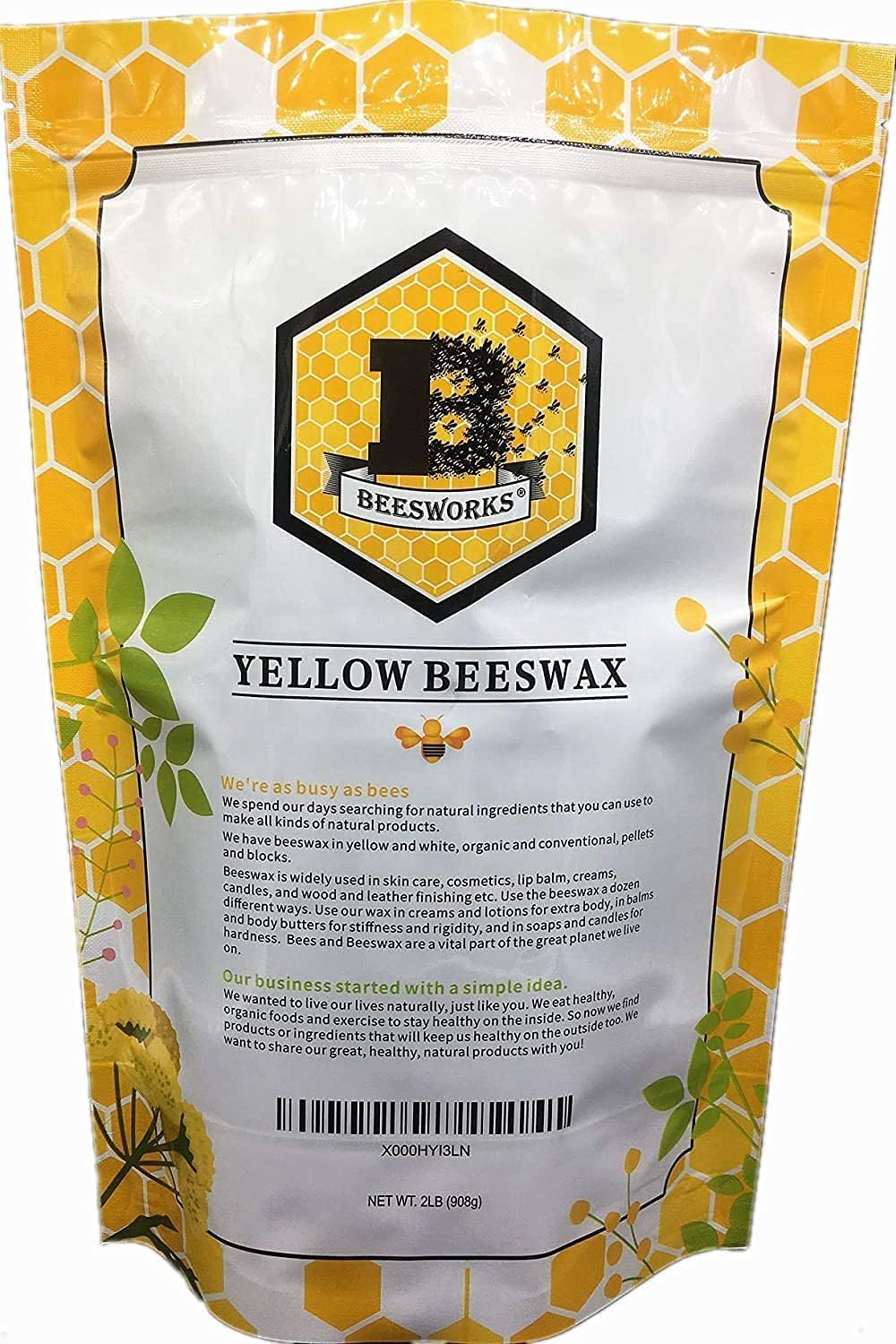 Beesworks Yellow Beeswax Pellets (5 lb) | Bulk | 100% Pure, Cosmetic Grade, Triple-Filtered Beeswax for DIY Skin Care, Lip Balm, Lotion, and Candle Making |