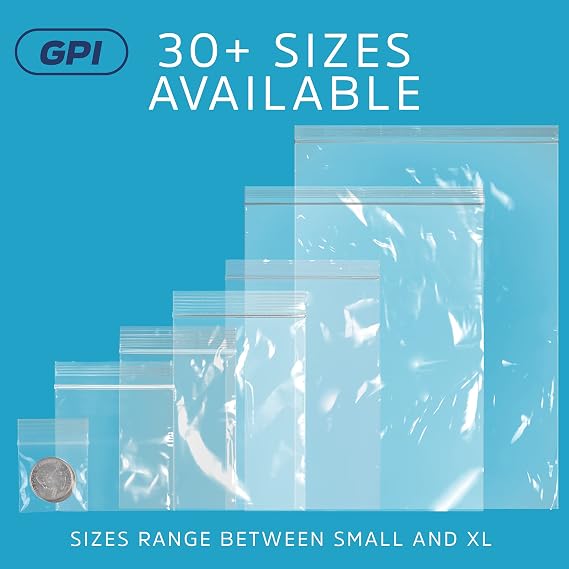 3 x 3 Zip Bags - 200 Count, Small, Clear Plastic Reclosable Zipper Poly Baggies, 2 Mil, with Resealable Zip Top Lock for Packaging Jewelry, Coins, Pills, Candy, Beads, Seeds & More.