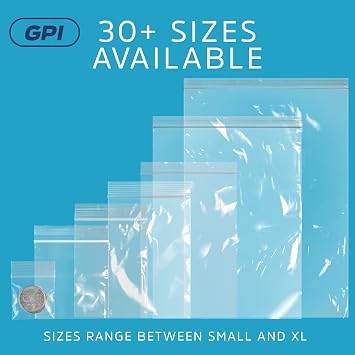 3 x 3 Zip Bags - 200 Count, Small, Clear Plastic Reclosable Zipper Poly Baggies, 2 Mil, with Resealable Zip Top Lock for Packaging Jewelry, Coins, Pills, Candy, Beads, Seeds & More.