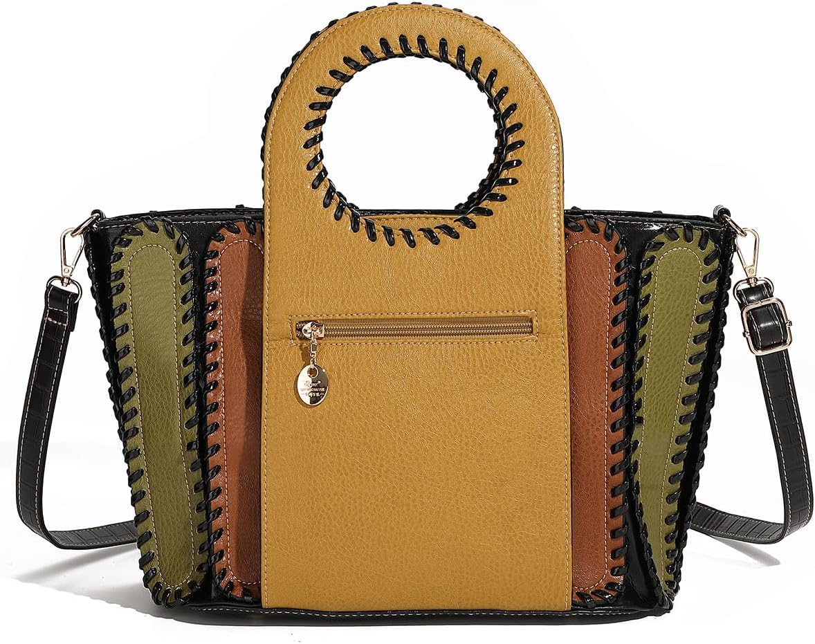 Women's Whipstitch Handbag Bag for Woman Large Capacity Leather Purse Fashion Designer Top Handle Handbags Women Crossbody - Image 4