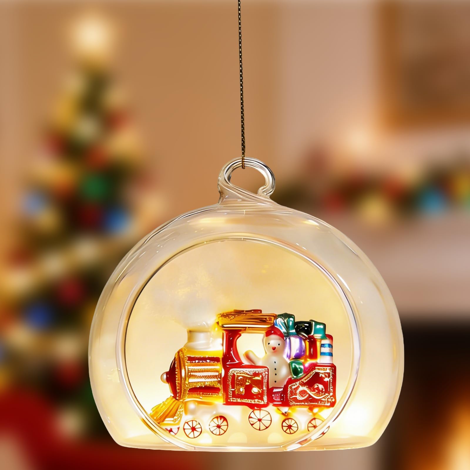 Brightown Adornos de vidrio para árbol de Navidad, adornos de Navidad de vidrio soplado hechos a mano, decoración de Navidad vintage para oficina, compañeros de trabajo, personal, familia, abuela,
