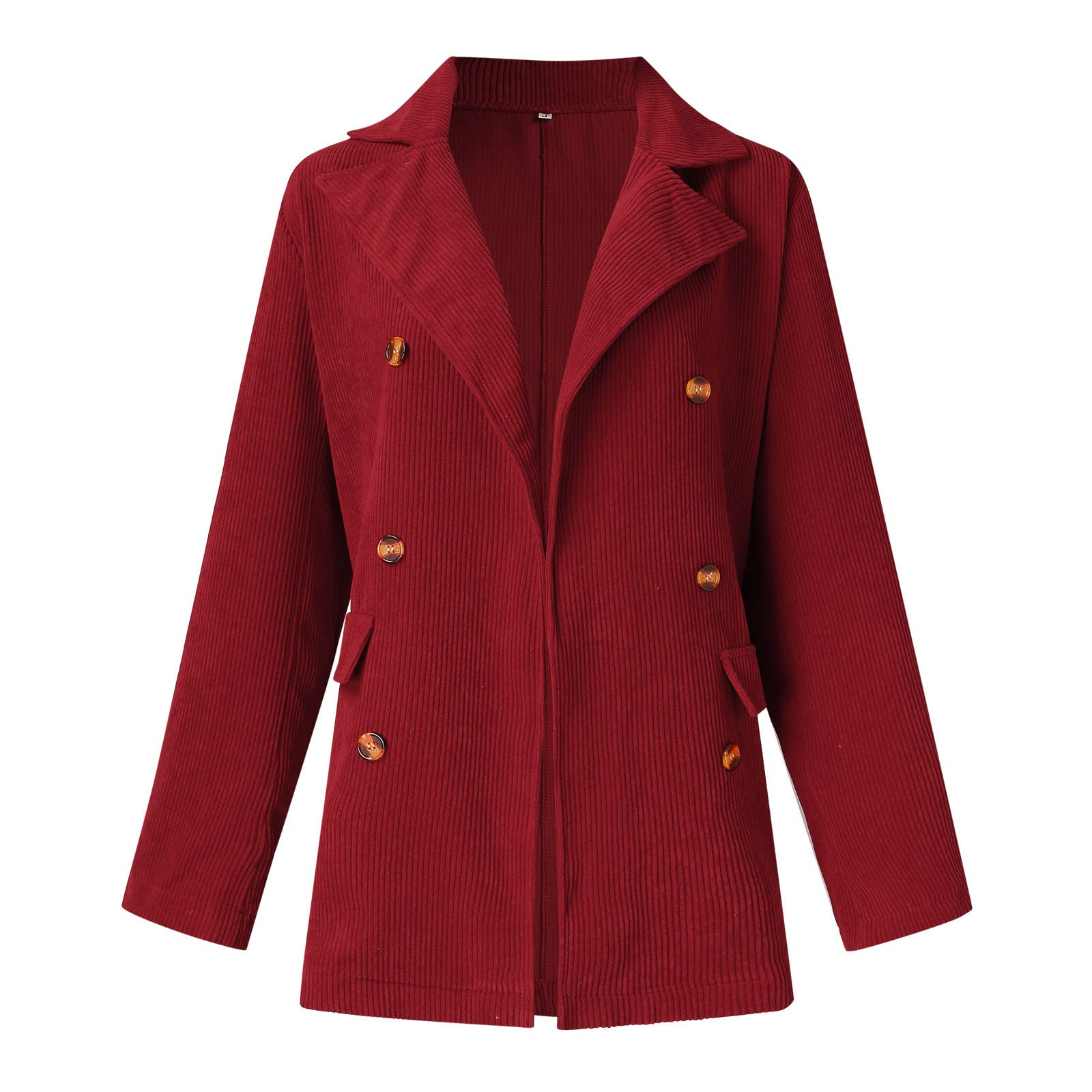 Generisch Blazer élégant pour femme - Style décontracté - Couleur unie - Avec poches - Manches longues - Pour le travail, le bureau