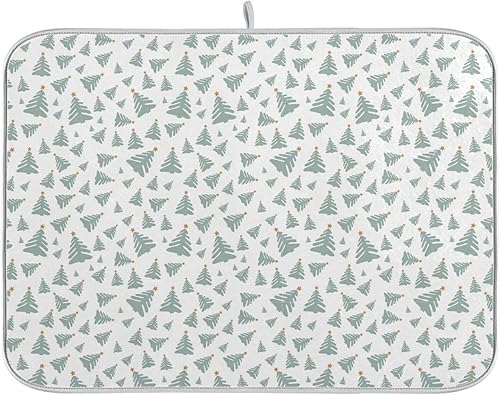 Christmas Tree Ornament Dish Mat Washnable Absorbent Drying Mat For Kitchen Counter Dish Drainers Mats For Kitchen Counter Tapete Para Cocina 16'' x