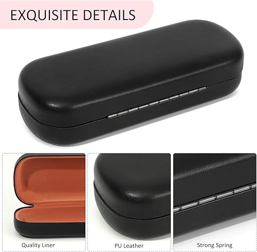 Miniatura 3 de Funda de cuero PU para gafas de sol, color negro, Negro -