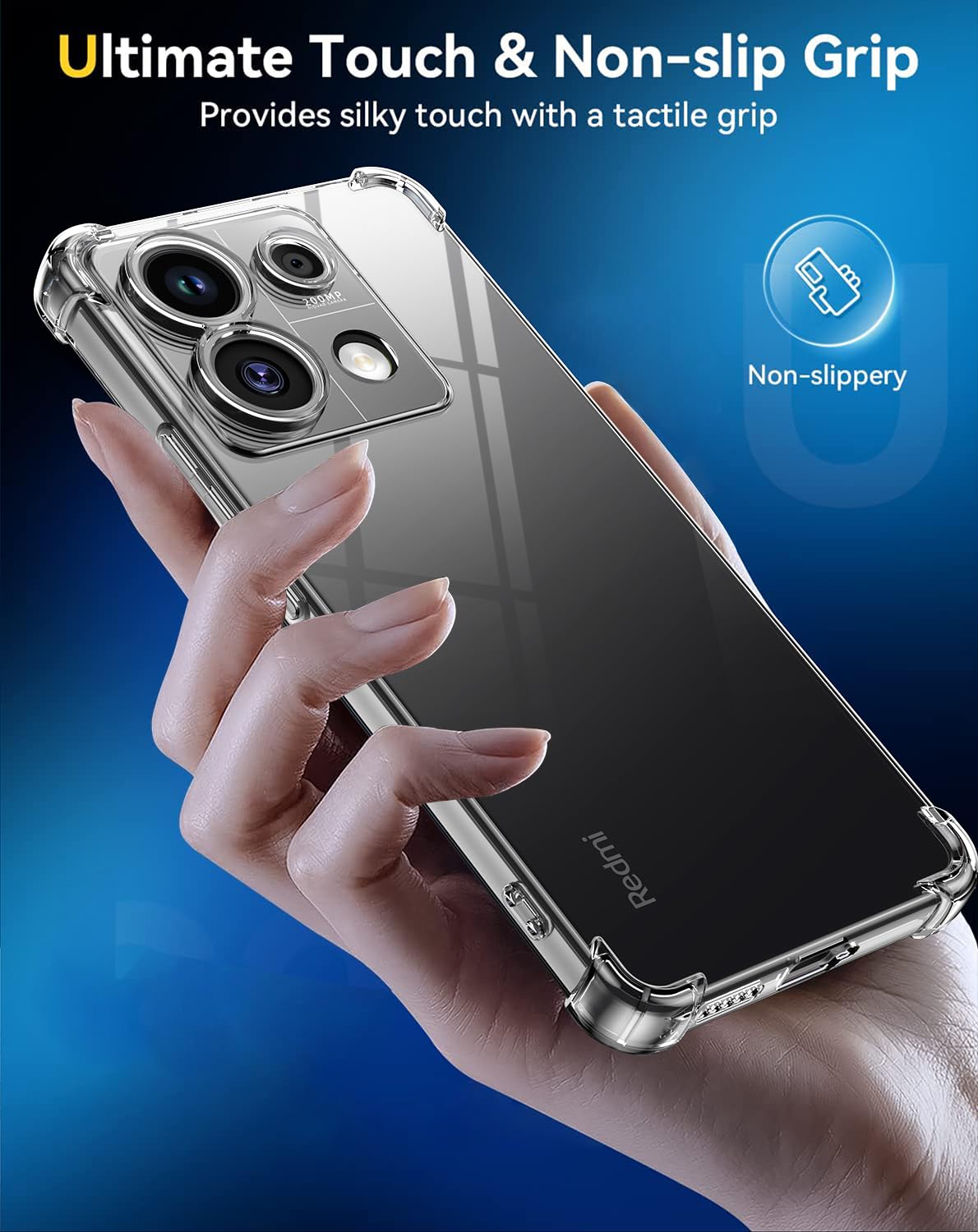 Cover Trasparente Morbida Per Xiaomi Redmi Note 13 Pro 5G (NON 4G) / Poco X6 5G + 2 Vetri Temperati E 2 Pellicole Fotocamera - Kit Protezione Completo - 4