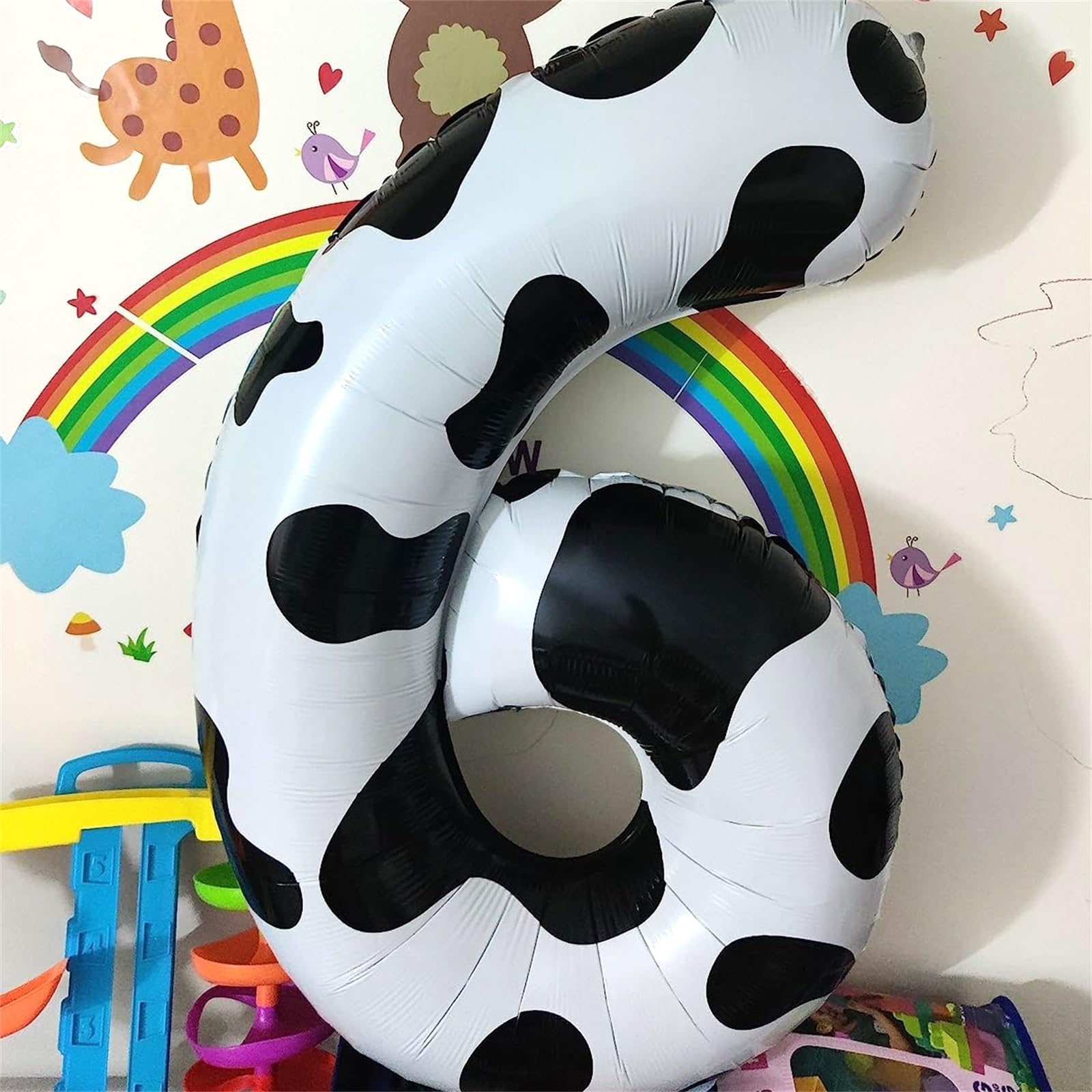 Kuh Deko Luftballon 2, 40 Zoll Helium Zahl 2 Luftballon Kinder Geburtstagsdeko, Folienballons Riesen Zahlen Ballon 2 für Mädchen Jungen Bauernhof Tierthema 2. Geburtstag Cowgirl Cowboy Party Deko