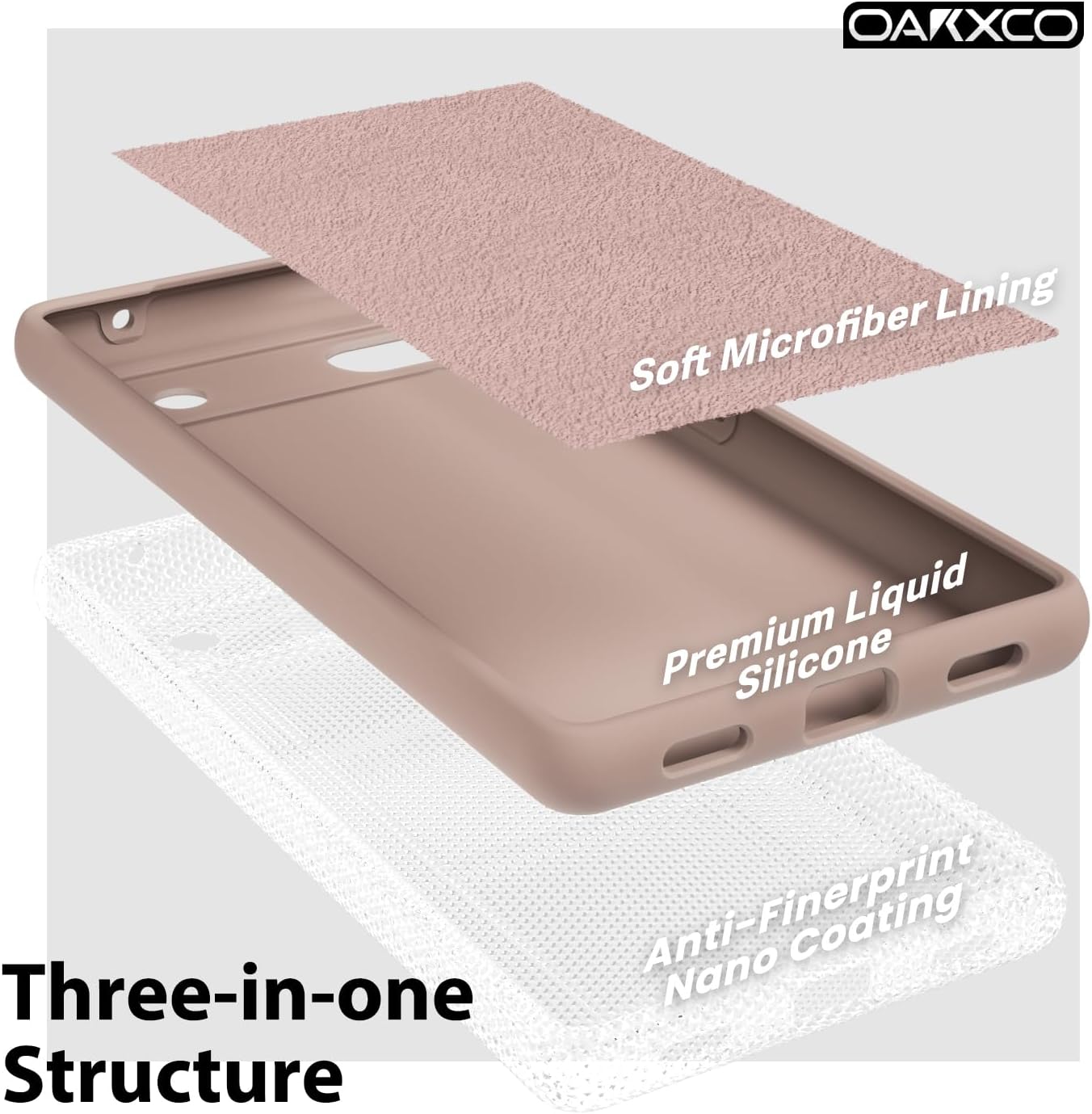 oakxco for Google Pixel 6A Phone Case Liquid Silicone, Cute Thin Slim Soft Rubber Gel for Women Men, Smooth Matte Plain Solid Color Girly Simple Case with Camera Cover Protection, Brown Fall image 5