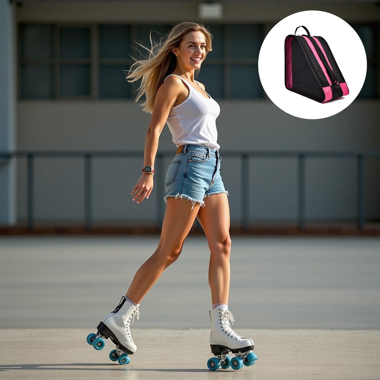 Bolsa para Patines,Mochila para Patines en Linea,Bolsa para Patines en Linea Bolsa,Bolsa para Zapatos de Patinaje,Bolsa Patines,Bolsa para Patines de Hielo,Apta para Patines de Hielo y Patines — view 6
