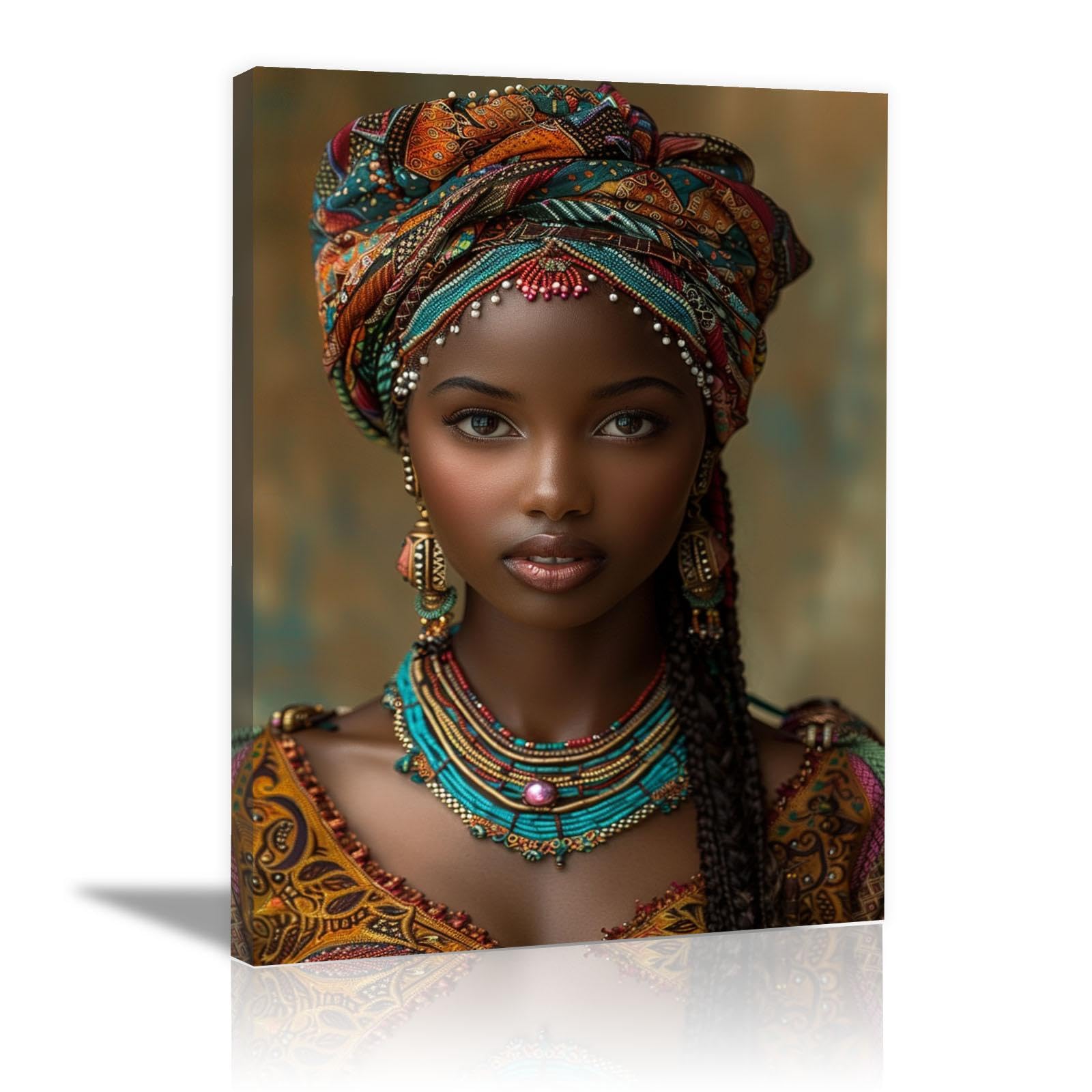 Amazon.co.jp: ZFXFHDR(へ楽ーツ) アフリカの黒人女性 アートパネル