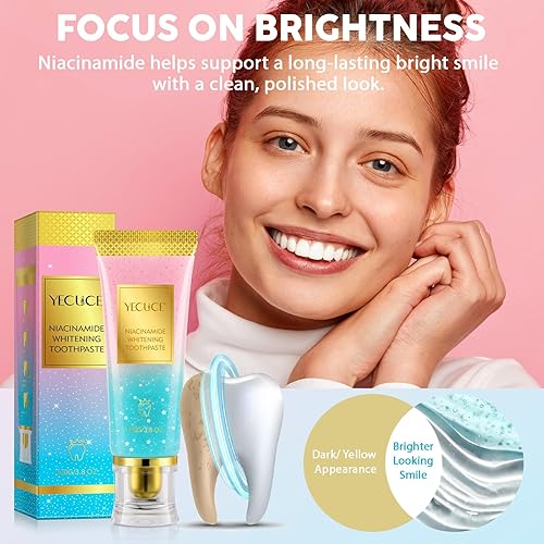 Miniatura 9 de Pasta de dientes de niacinamida, pasta dental blanqueadora intensiva de niacinamida, dientes de limpieza profunda y suave, blanquea eficazmente los