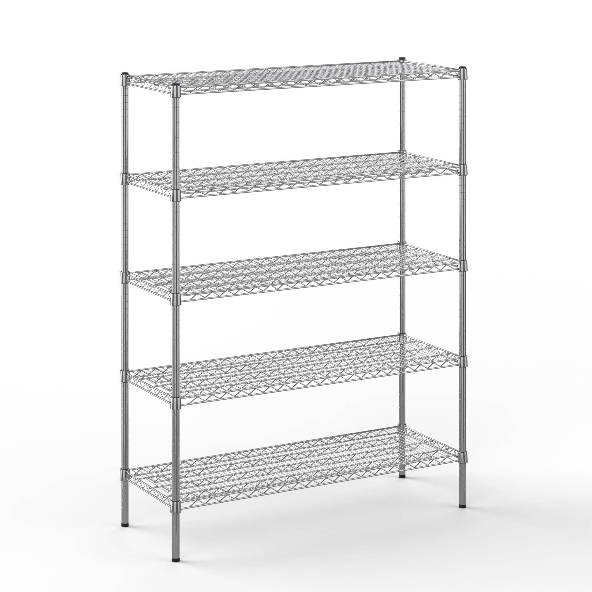 18" Deep x 48" Wide x 64" Height Wire Shelving Kit | 5-Tier | NSF Commercial Storage Rack Unit