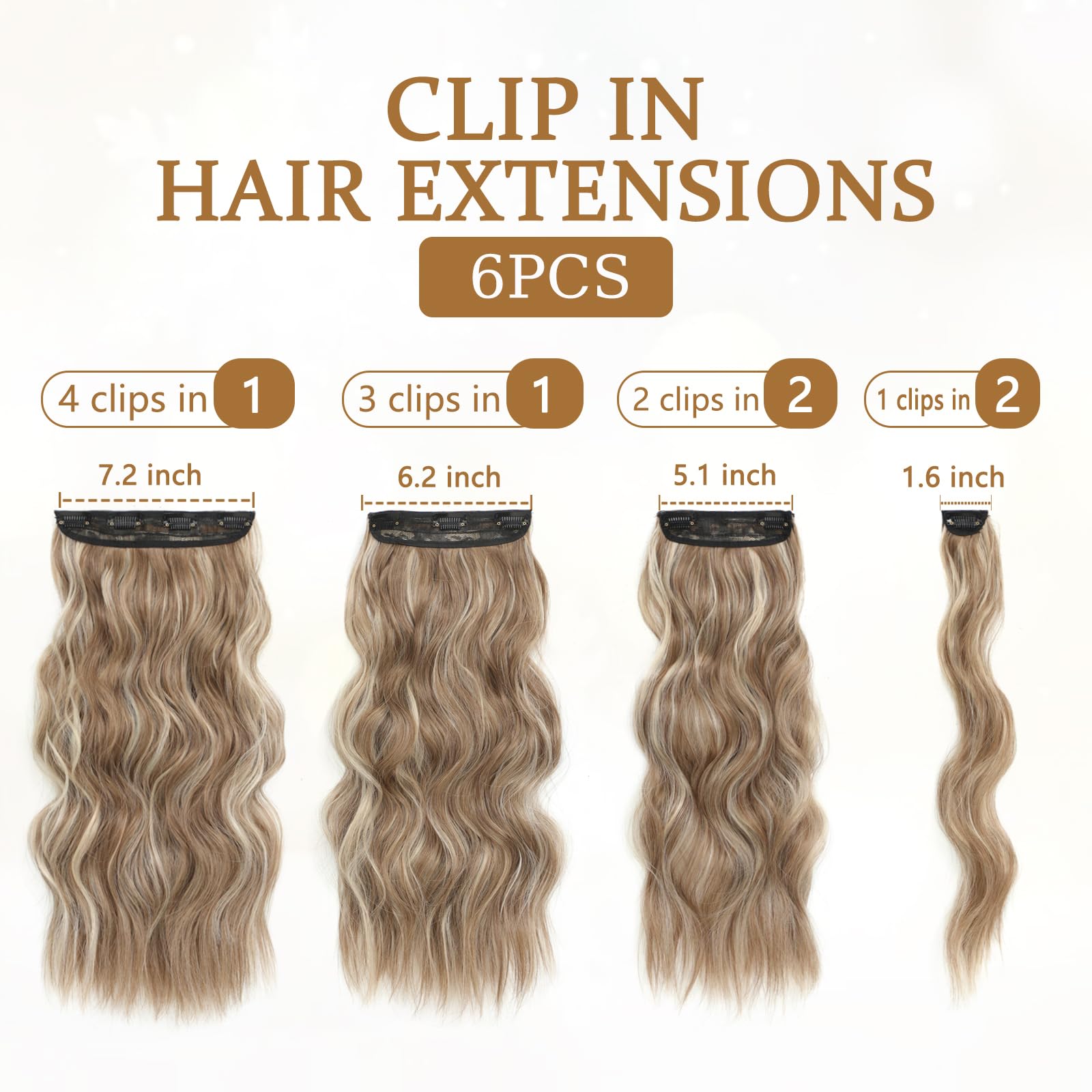 Amazon.com : Clip in Hair Extensions for Women, 6PCS Long 