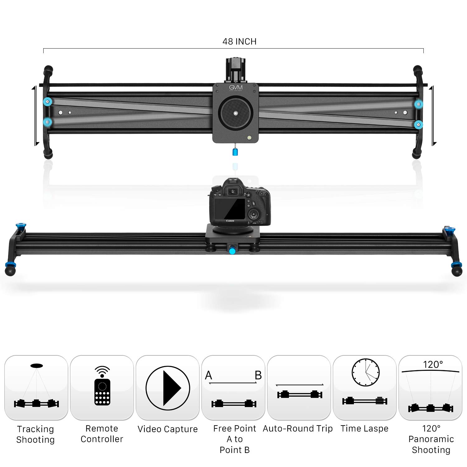 Kameraschien-System mit motorisierter Klappe, Tracking-Fokus und 120-Grad-Panoramaaufnahme, 78 cm und 80 cm