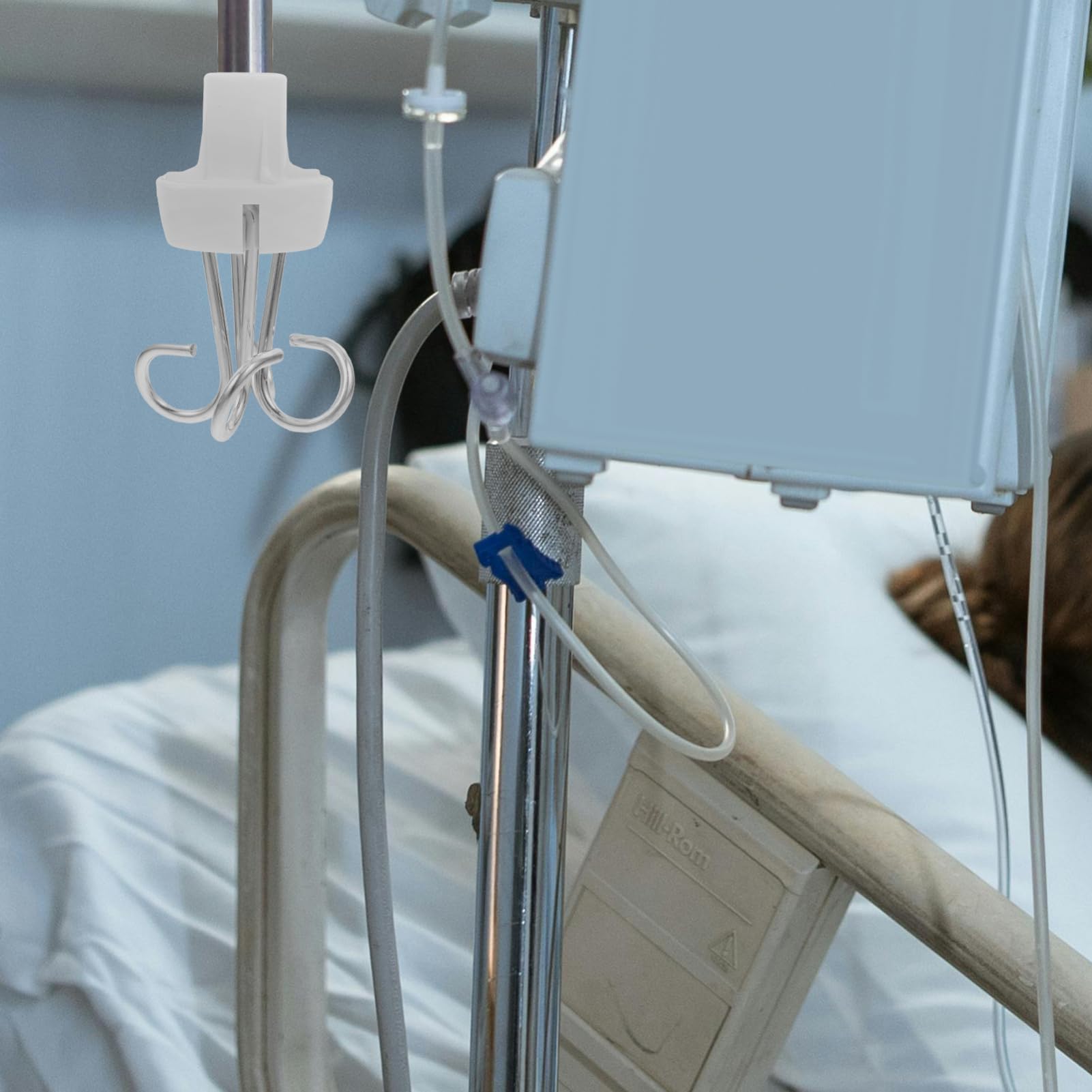 Crochet pour Perfusion Médicale en Plastique et Fer pour Support de Goutte | Crochet à Perfusion, Compatible Porte-flacons et Supports de Perfusion, Usage Médical et Hospitalier