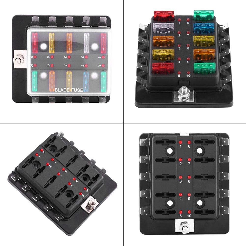 EVGATSAUTO Porte-Fusible 6 Voies Lame Fusible Boîte Bloc-Support Pour