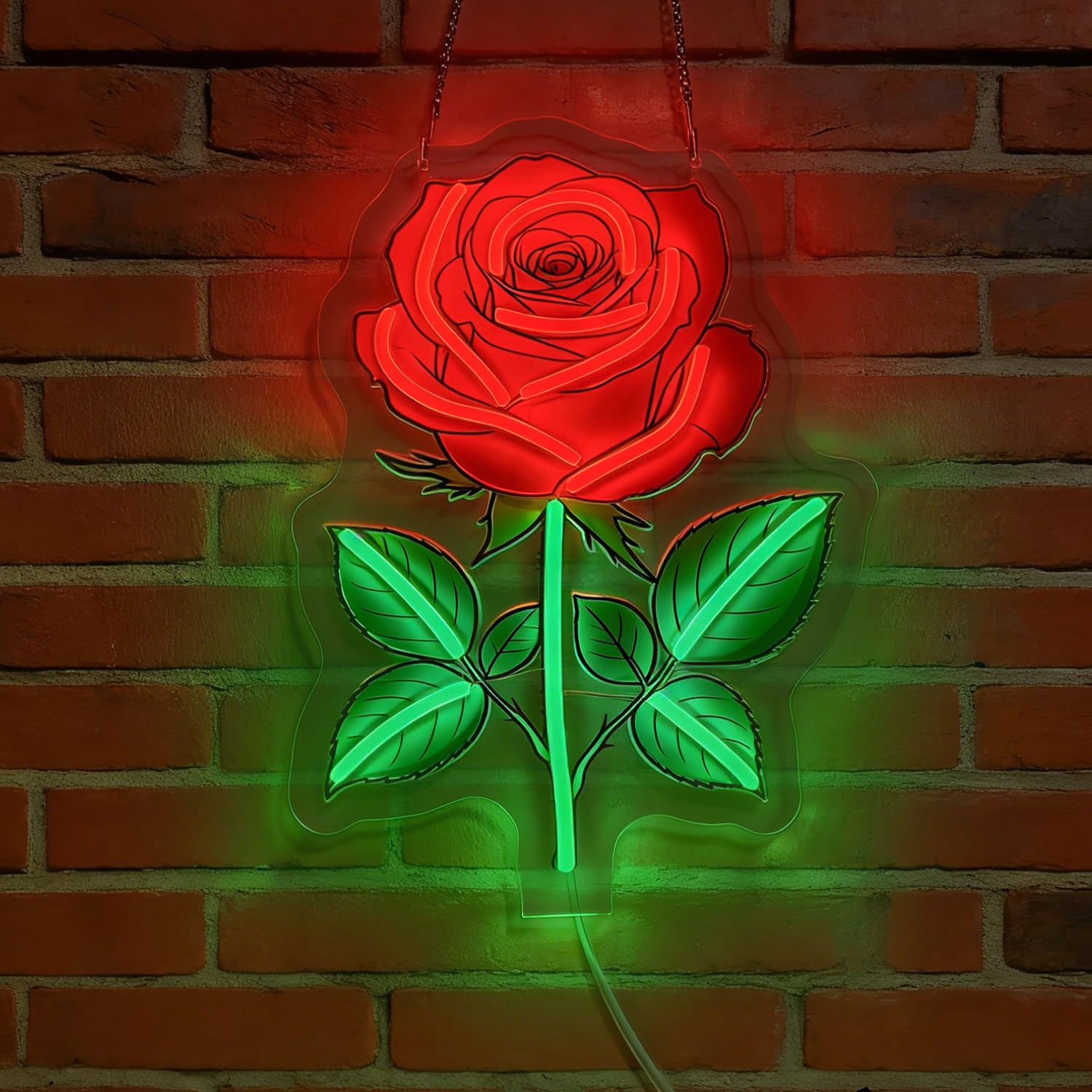 Neonowy szyld LED z czerwonymi różami, podświetlane lampki kwiatowe, podświetlany neonowy szyld miłosny z cokołem do sypialni, sypialni, korytarza, garażu, baru, pokoju zabaw, mężczyzny, dziewczynki