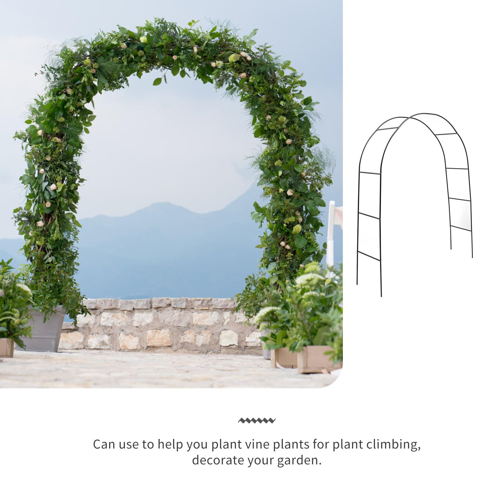 Arco da Giardino e Facile da Montare, in Ferro Verde Leggero