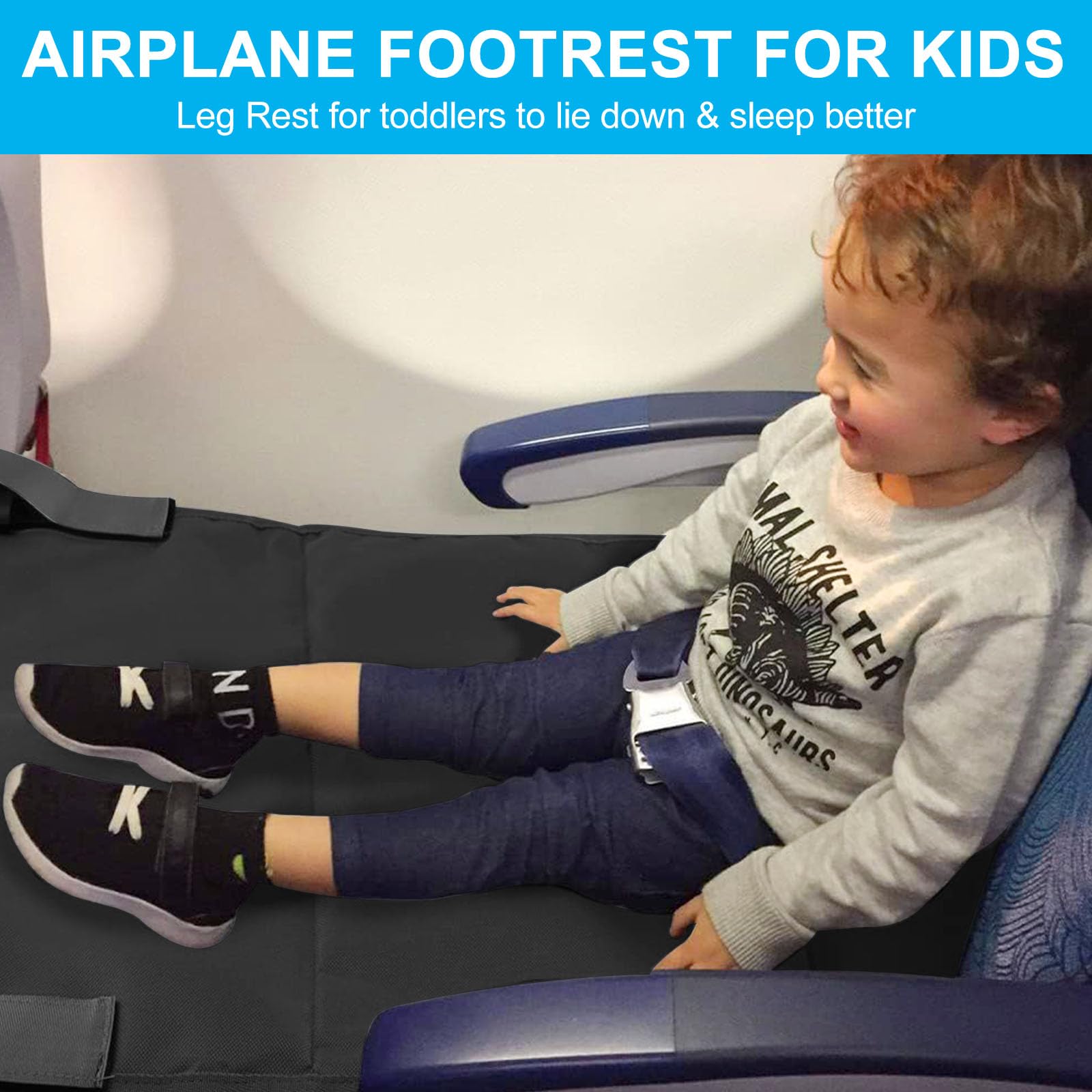 ReposapiéS Para NiñOs En AvióN,ReposapiéS Para NiñOs En AvióN,ExtensióN De Asiento Para NiñOs En AvióN,ReposapiéS PortáTil De Viaje Para AvióN,Negro79cmx44cm