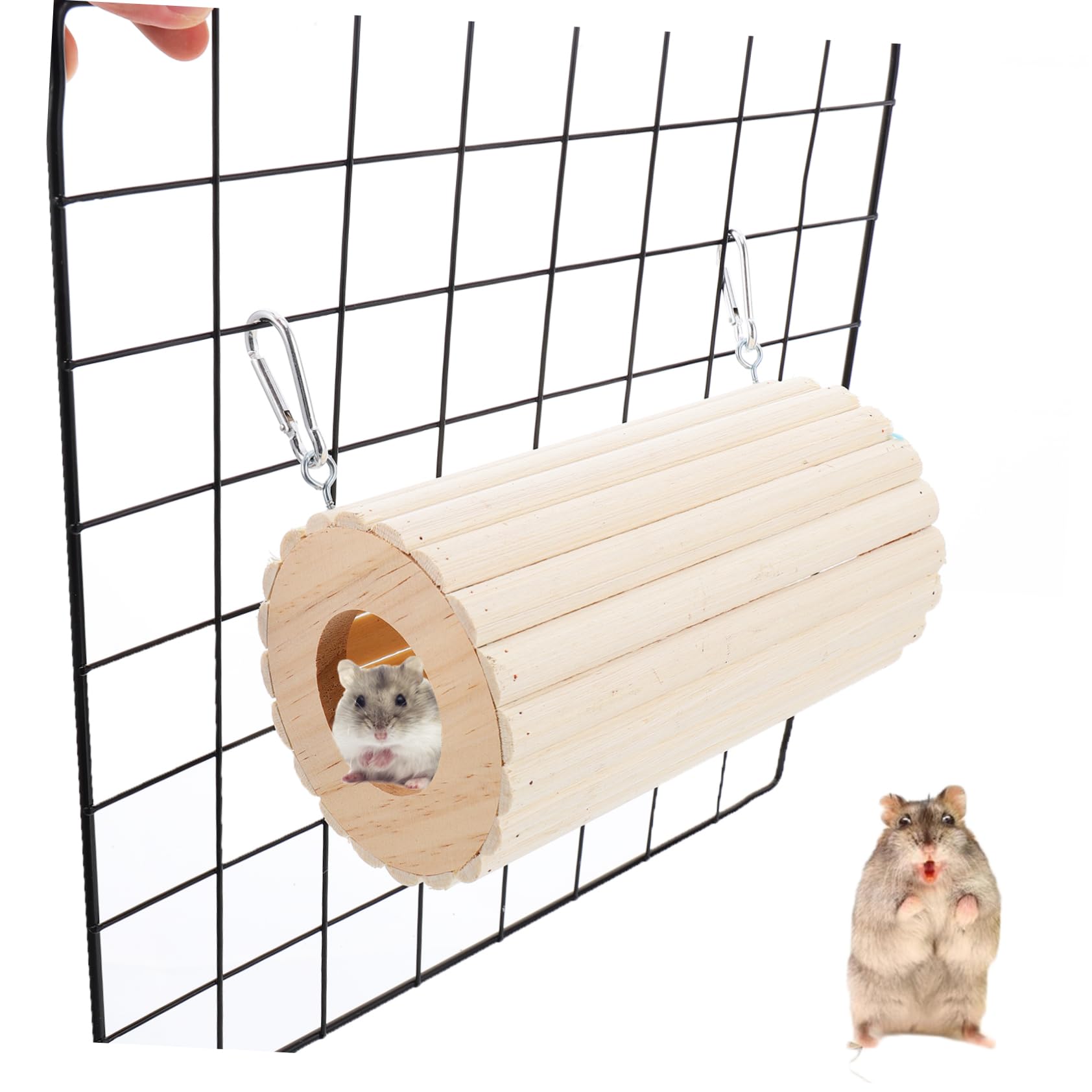 3 Stück Hamsterröhre Holzspielzeug für Hamster und Gerbil | Holz, zum Klettern und Spielen, Drei Teile, Passend für Kleintiere, Kompakte Form