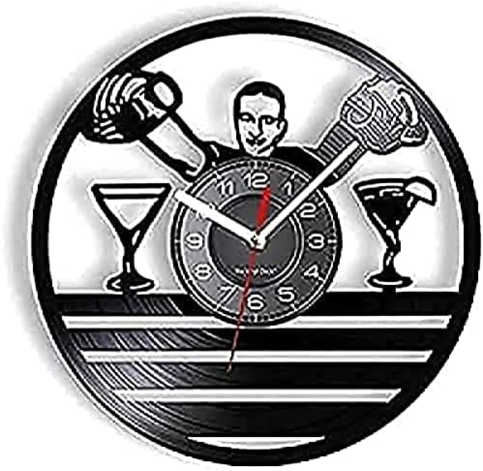 Horloge Murale Cocktail Mur Art en Impression Haute Définition