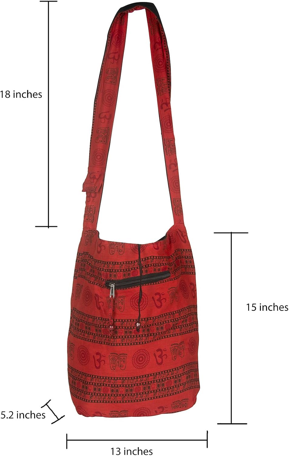 Tribe Azure Hobo Bag OM Symbol Cotton Canvas Large Messenger Handbag Shoulder Comfortable Roomy Fashion - Image 6