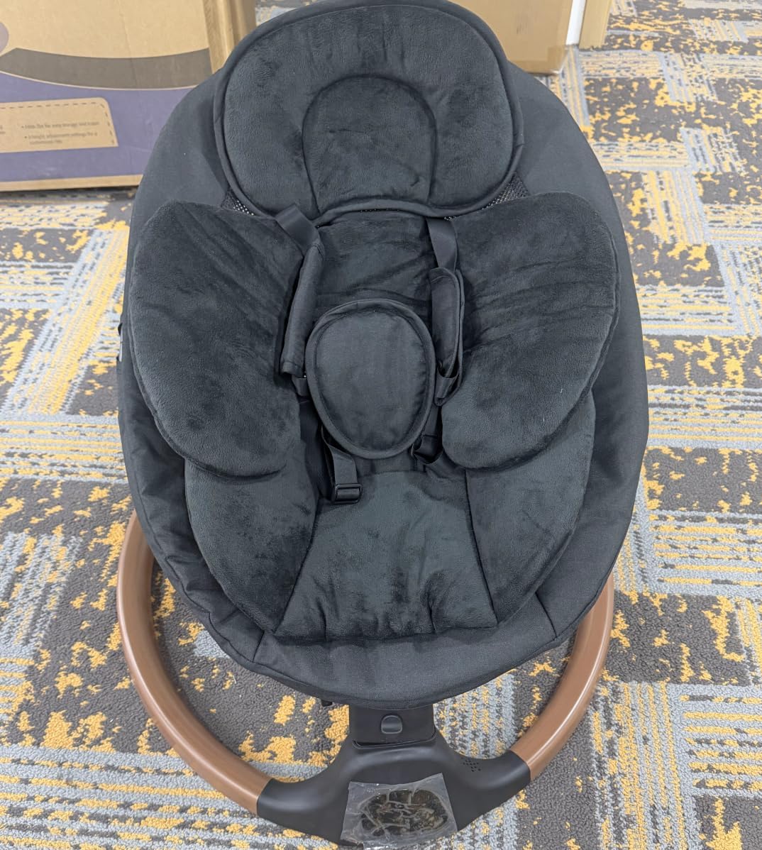 Baby Swing for Infants, Portable Electric Baby Swings with Bluetooth, 5 Swing Speed, Infant Swing Black