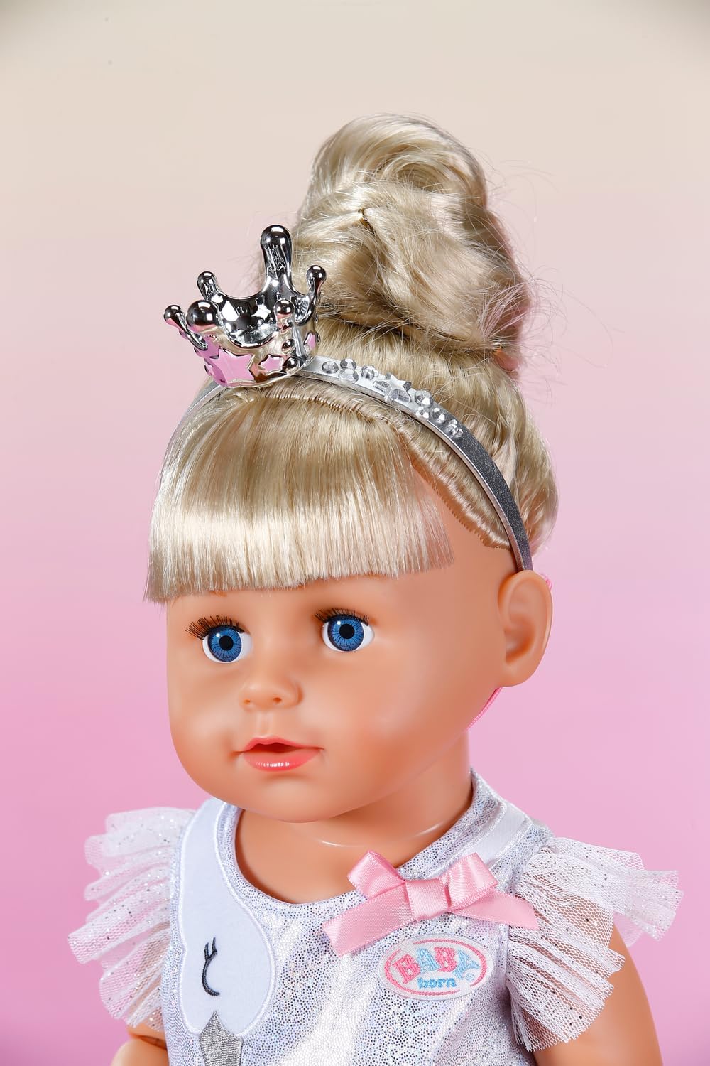 BABY born Ballerina Outfit - Tulle Bodysuit and Skirt with Swan Embroidery - Headband and Crown and Shoes - High Quality Accessories for Dolls - Clothes Suitable for 43cm Dolls