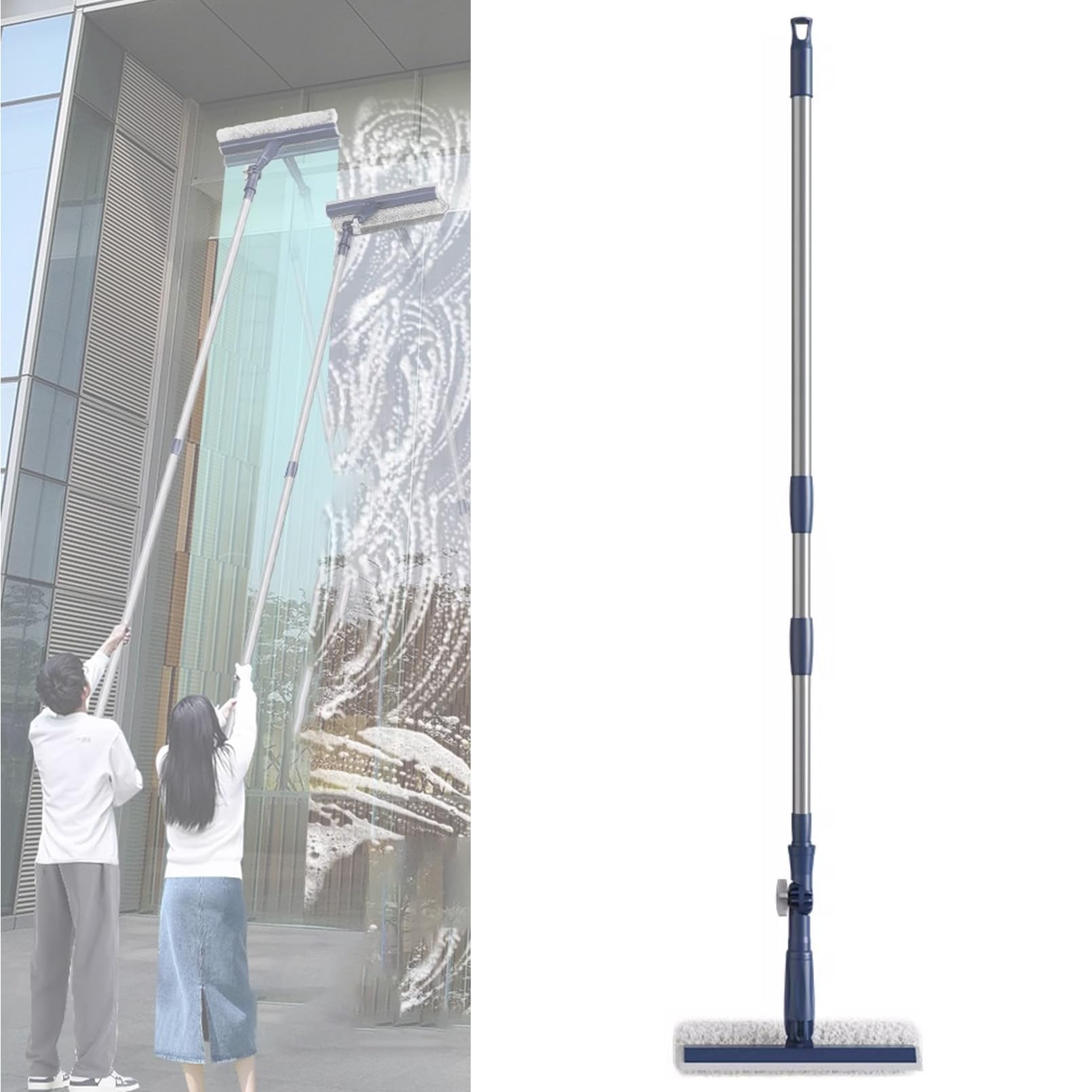 Brosse nettoyage rotative panneaux solaires à manche télescopique pour toit propre