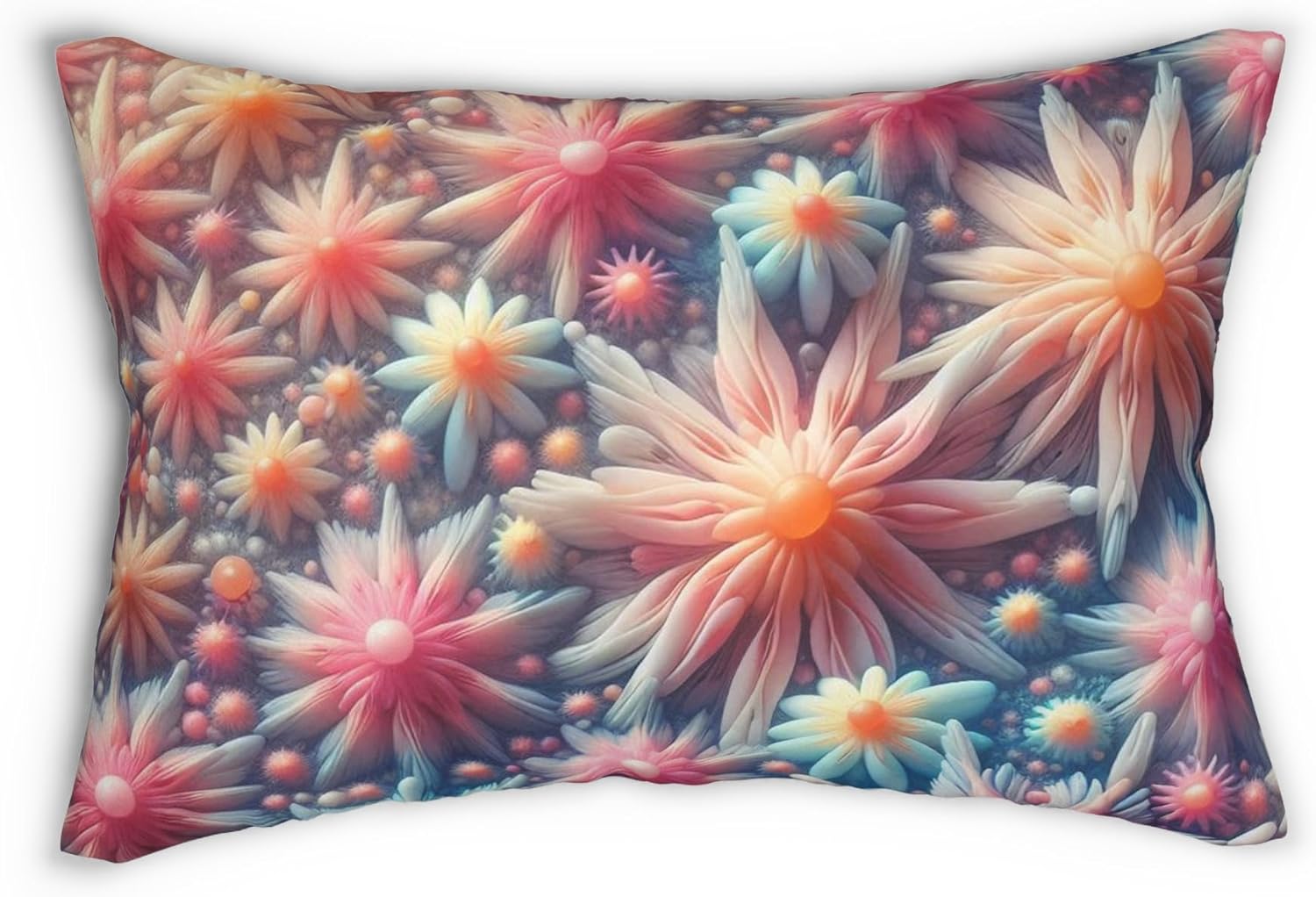 Pastel-Colored Star Nursery Spun Lumbar Pillow - 20x14, Double-Sided Design
