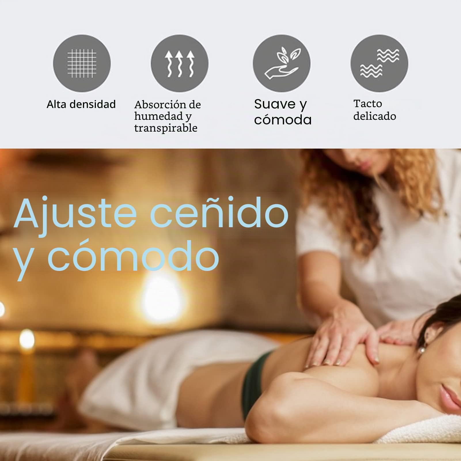 Tissting 2 Piezas Sábanas para Mesa de Masaje de 200x75 cm – Fundas Impermeables y Resistentes al Aceite, Transpirables para Salón de Belleza y SPA (Blanco)