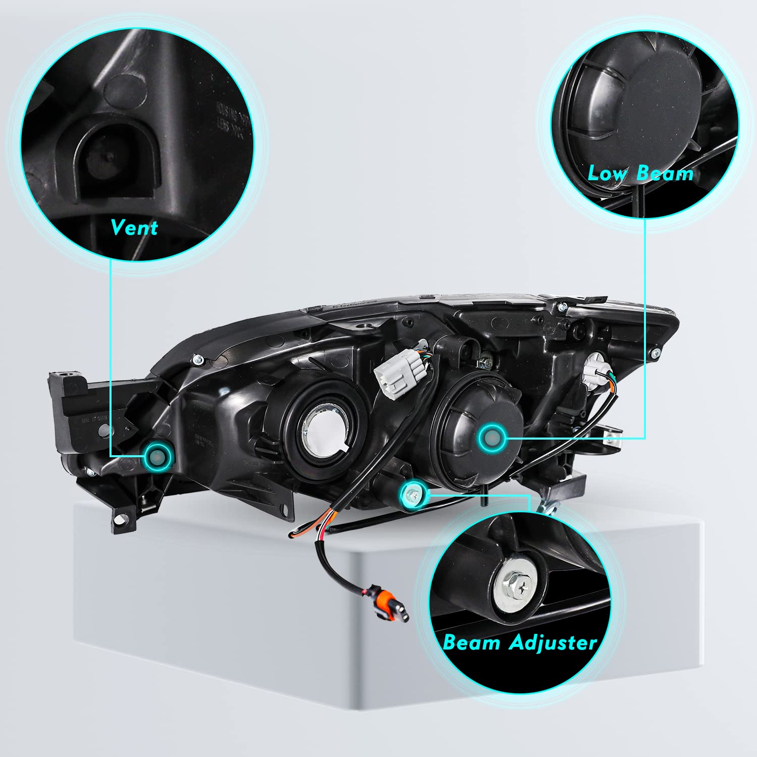 Amazon | TUSDAR ハロゲンヘッドライトアセンブリ 交換用 2008-2011