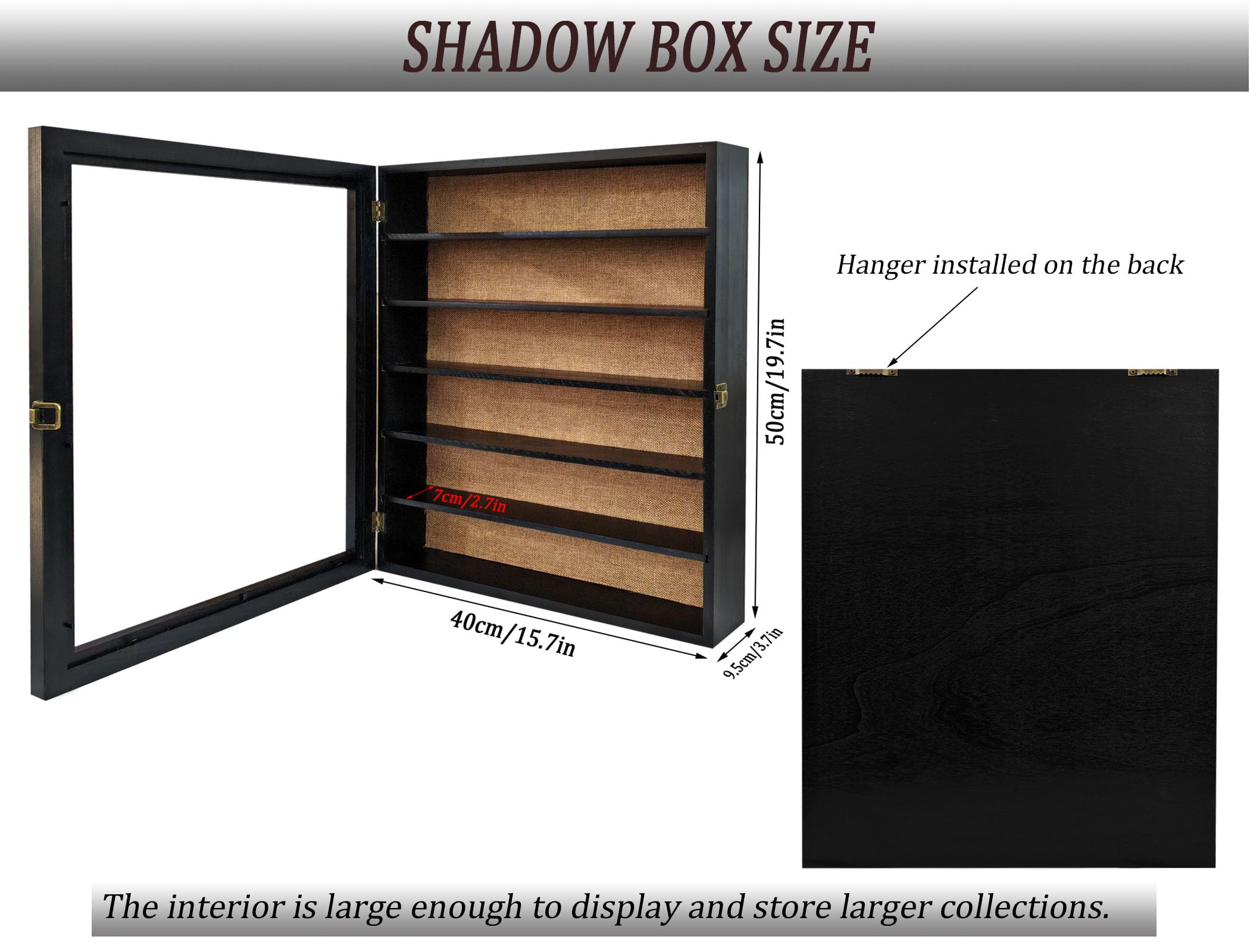 Amazon.com: 16x20 inch Shadow Box Display Cabinet, 6-Tier Wooden