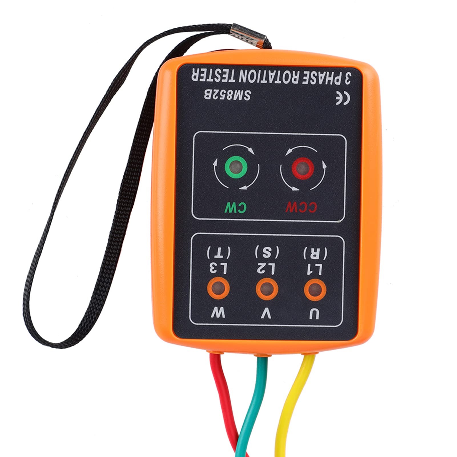 SM852B Trójfazowy tester obrotowy Dokładny profesjonalny wyświetlacz kolejności sekwencji 60 V do 600 V AC dla elektryków i techników
