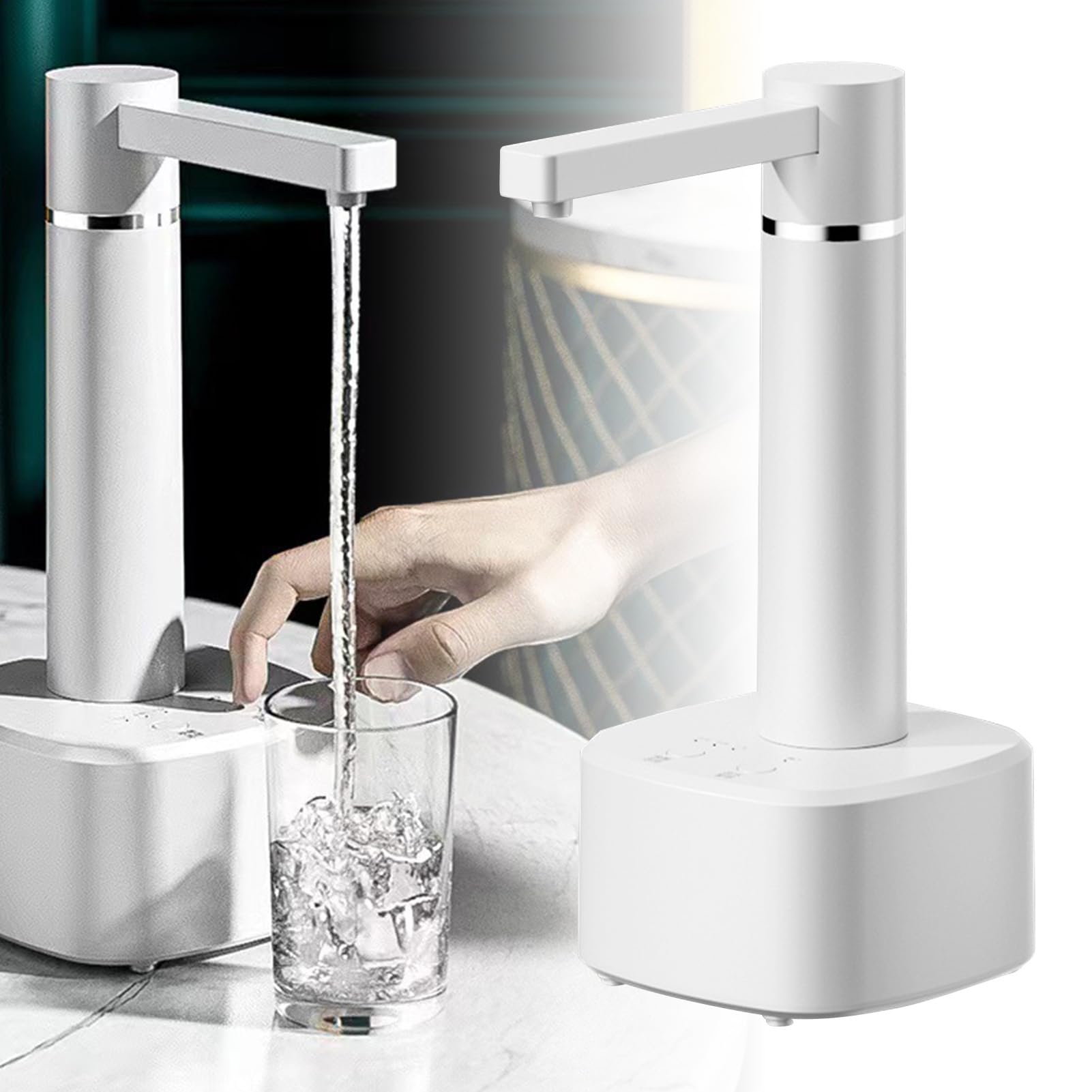 Dispensador de Botellas de Agua de Escritorio, dispensador de Agua automático, Jarra para Beber Recargable por USB, Bomba de Botella, encimera para Cocina casera (Blanca)