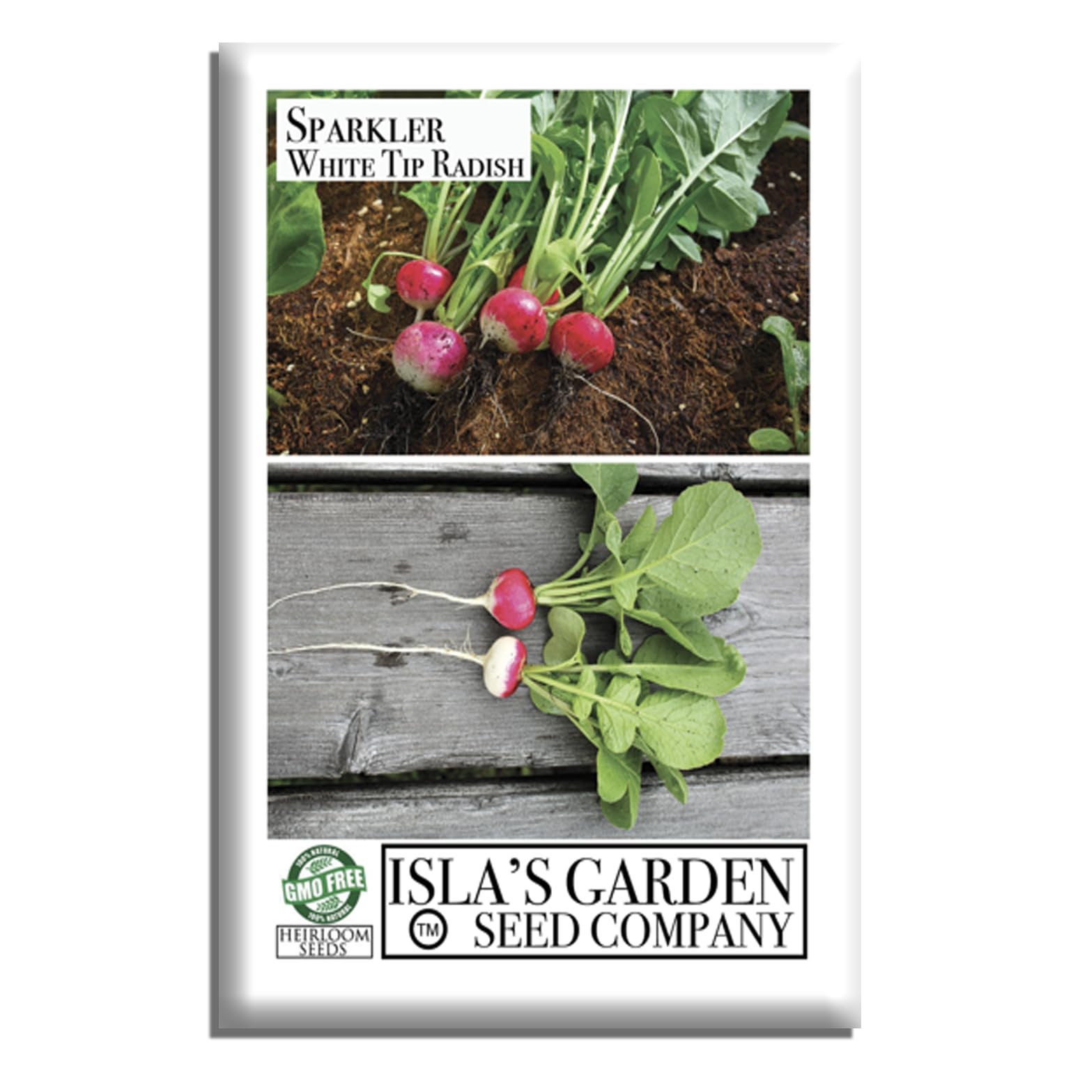 Sparkler White Tip Radish Seeds (Raphanus sativus) – 100+ Non-GMO Heirloom Seeds for Planting, Fast-Growing Round Roots with Mild Flavor & Crisp Texture, by Isla’s Garden Seeds, Gift Idea