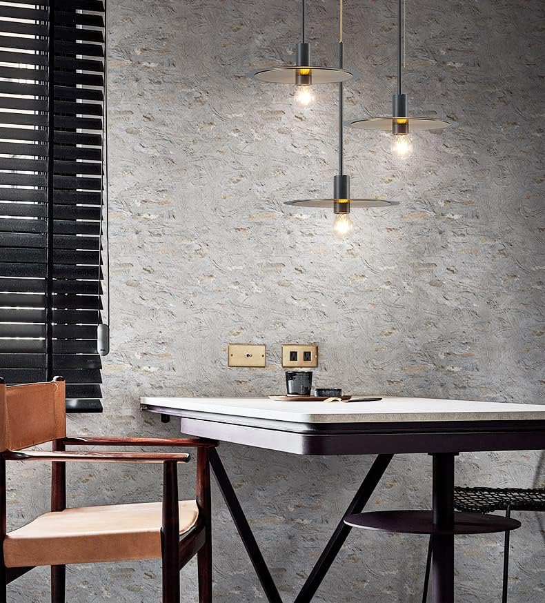Miniatura 2 de HAOKHOME 91074-1 - Papel tapiz de hormigón sintético para despegar y pegar, color gris ladrillo en piedra, murales de pared para el hogar, cocina,